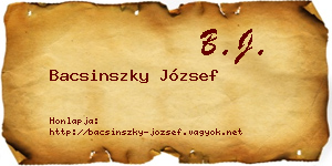 Bacsinszky József névjegykártya