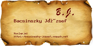 Bacsinszky József névjegykártya