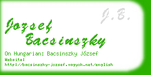 jozsef bacsinszky business card