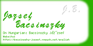 jozsef bacsinszky business card